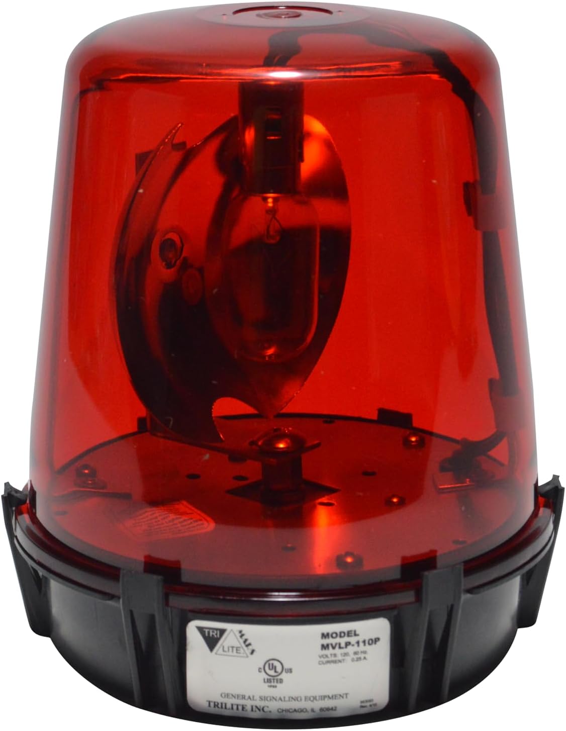 TriLite MVLP 12 Volt Rotating Warning Beacon Lights - Magnetic or Permanent Mount - Industrial Warning Beacons - Amber, Blue, Clear, Green, Red