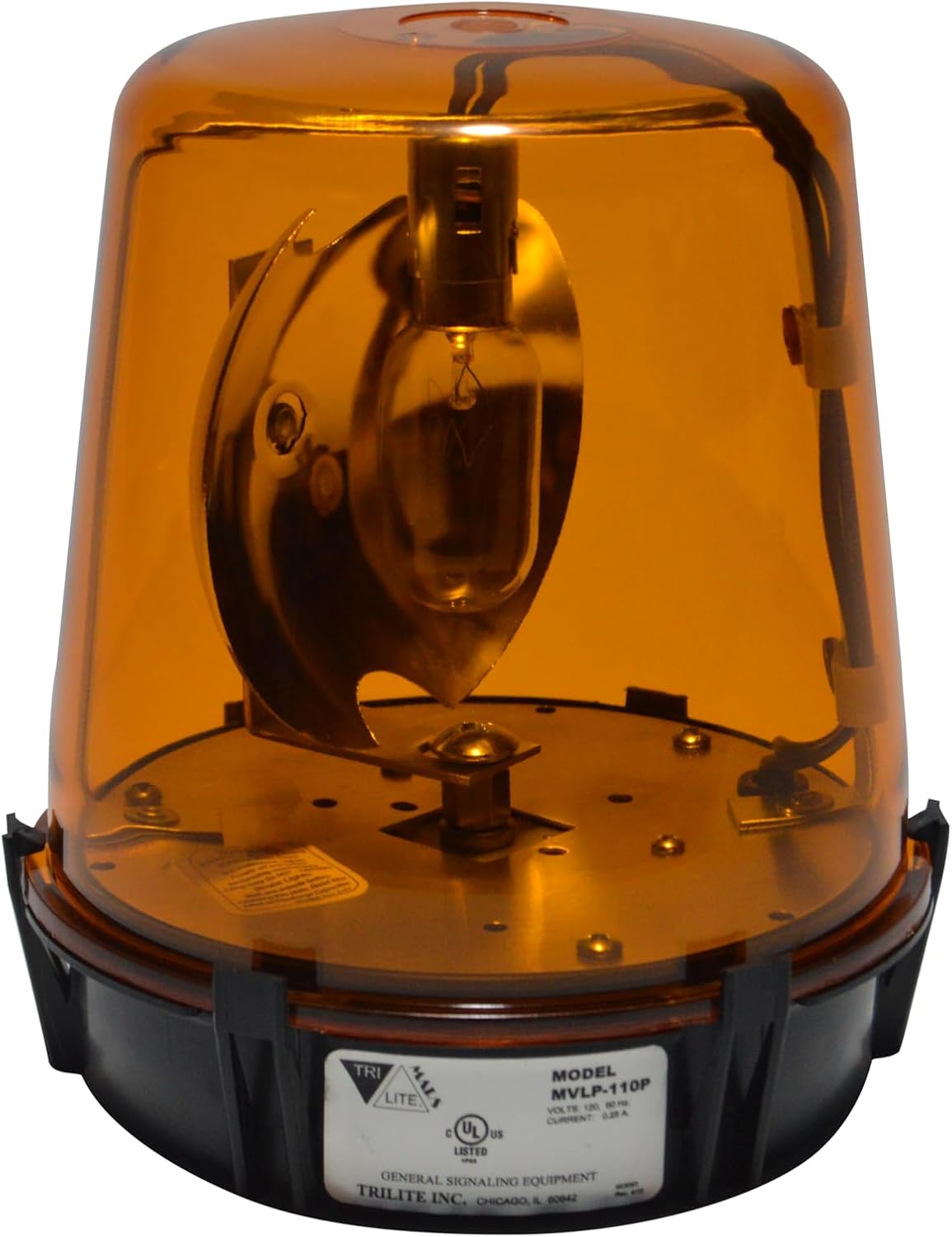 TriLite MVLP AC/DC Rotating Beacon Lights - 12V or 115V - Magnetic or Permanent Mount - Industrial Warning Beacons - Amber, Blue, Clear, Green, Purple, Red
