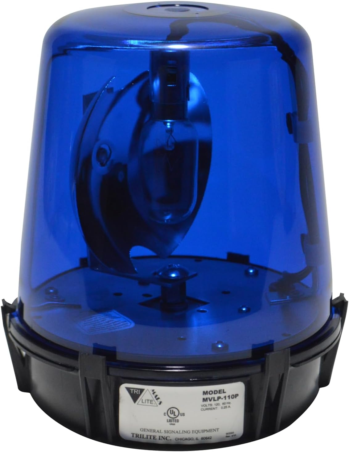 TriLite MVLP AC/DC Rotating Beacon Lights - 12V or 115V - Magnetic or Permanent Mount - Industrial Warning Beacons - Amber, Blue, Clear, Green, Purple, Red