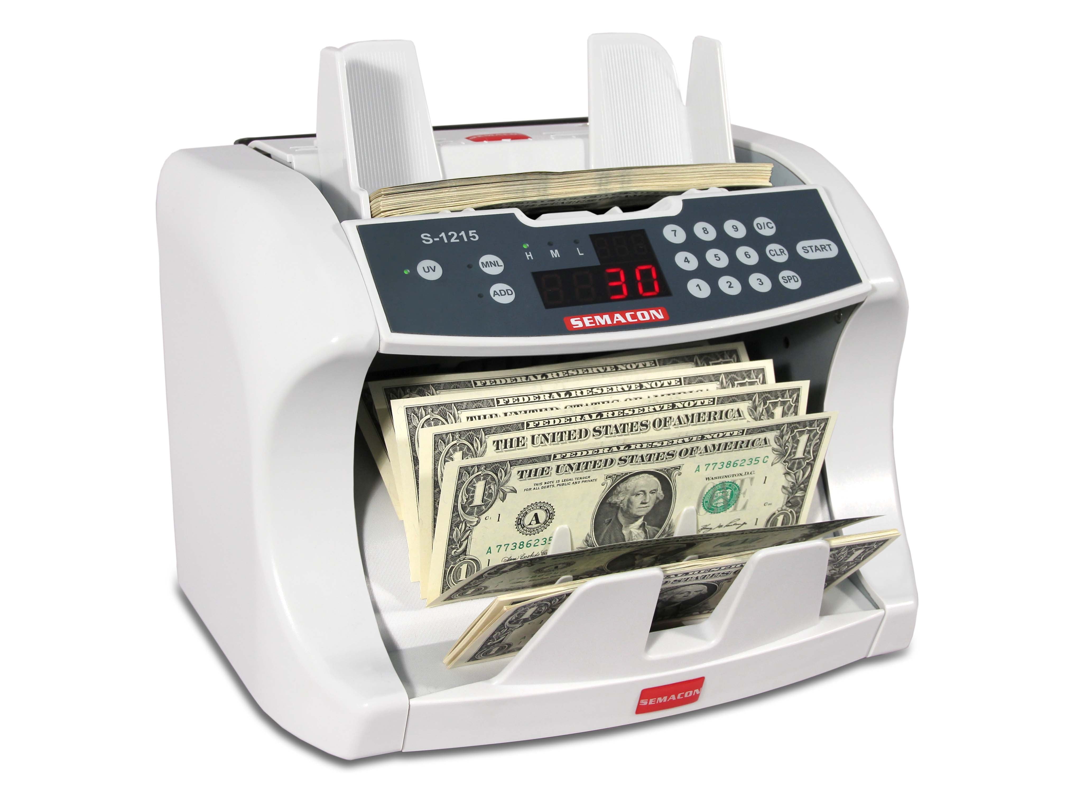 Semacon - S-1215 Currency Counter for Antigua & Barbuda with Memory & UV Counterfeit Detection
