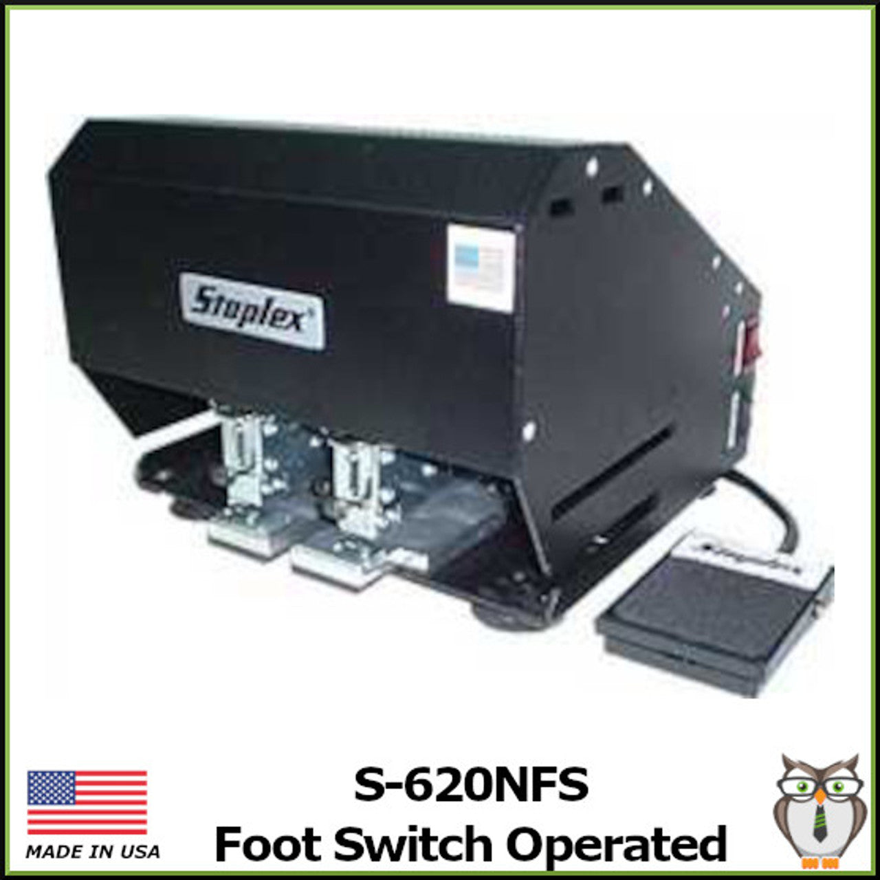 Staplex ® S-620NFS Foot Switch Operated Special Double Header Electric Stapler