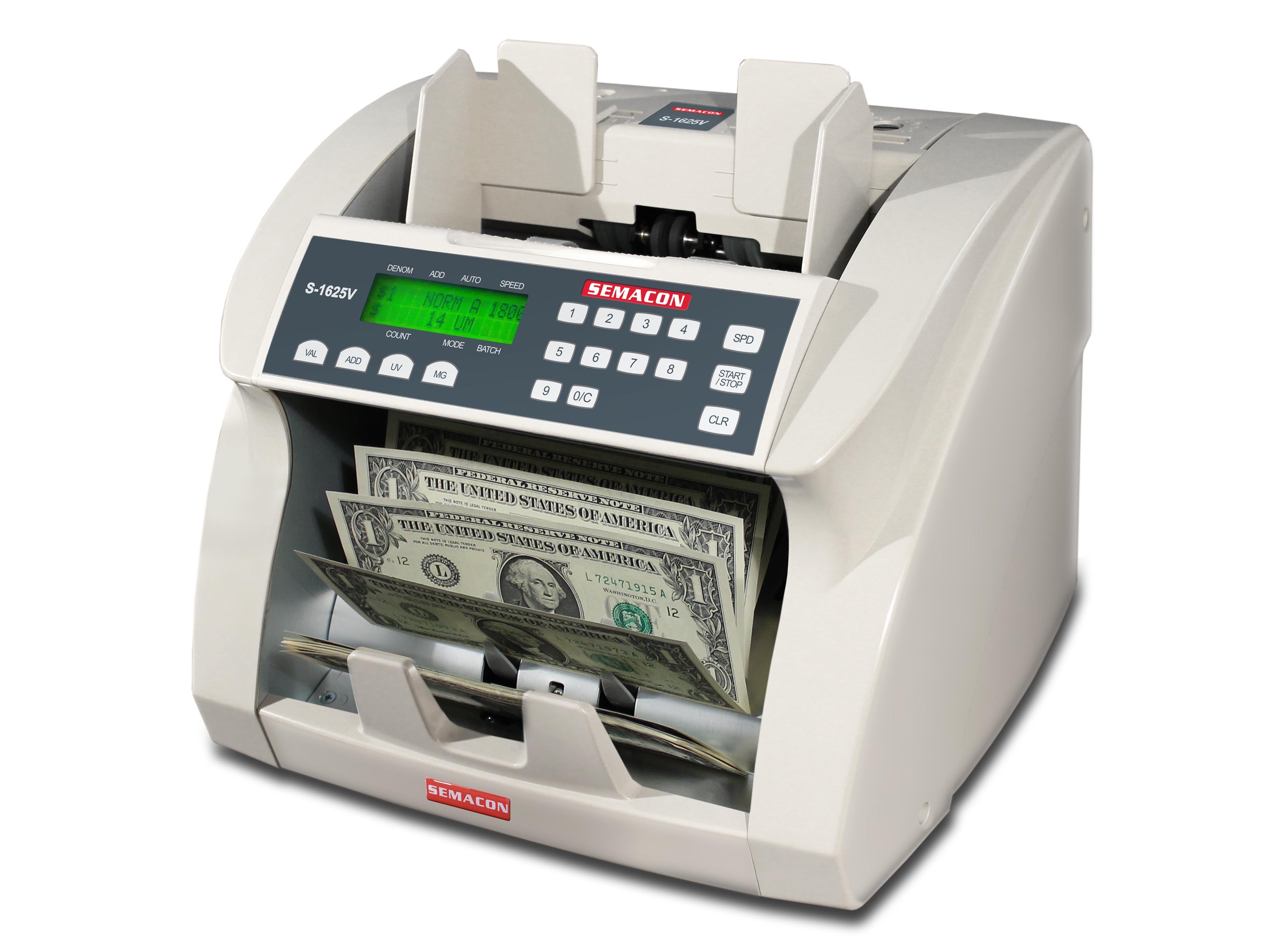 Semacon - S-1625V (US) Currency Value Counter with Memory & UV Counterfeit Detection (S1625V) – Premium Cash Value Security