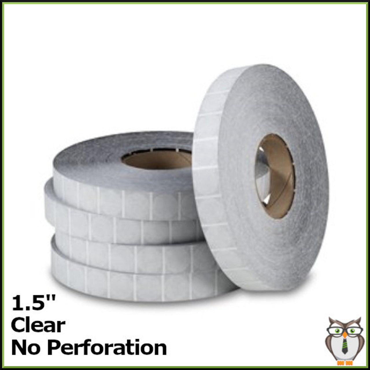 Staplex® Tabster Clear Non-Perforated 1.5" Tabs (12,500-5 Rolls of 2,500)