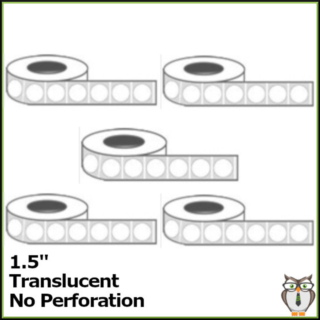 Staplex ® Tabster Translucent 1.5" Non-perforated Tabs (12,500-5 Rolls of 2,500)