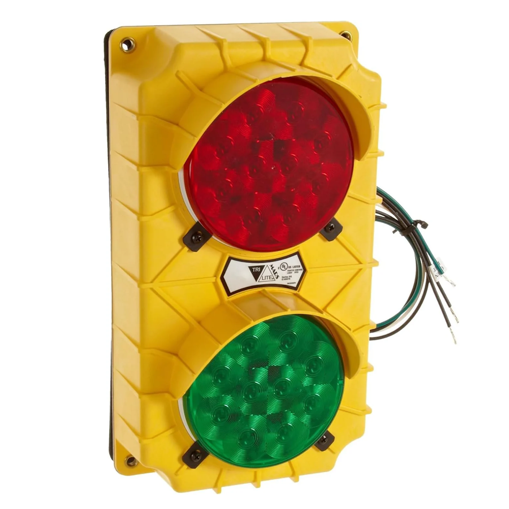 Trilite SG20-12 Volt or 24 Volt or 115 Volt DC Hard Wired, YELLOW or BLACK Housing Stop & Go INSIDE Dock Safety Light