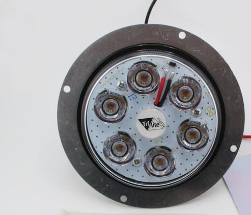 TriLite Mars 888 Pedestal Mount Warning Beacons - 12V or 24V LED Oscillating Emergency Vehicle Lights - Red or Clear Lens