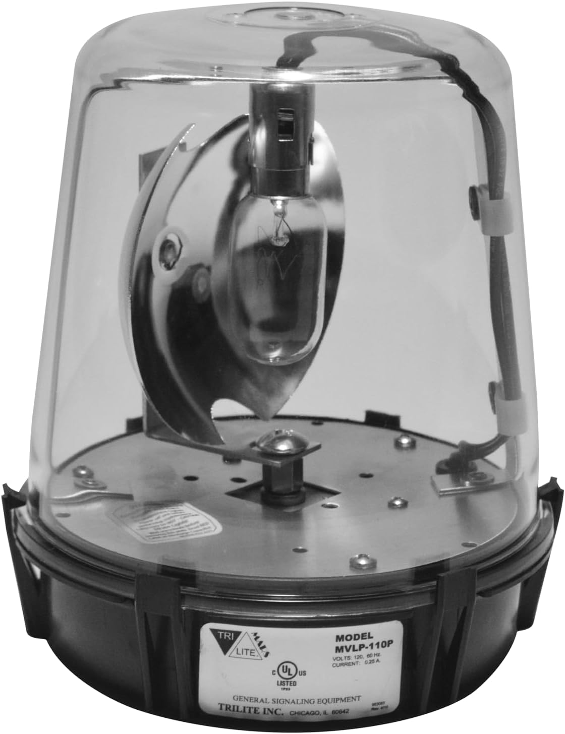 TriLite MVLP 12 Volt Rotating Warning Beacon Lights - Magnetic or Permanent Mount - Industrial Warning Beacons - Amber, Blue, Clear, Green, Red