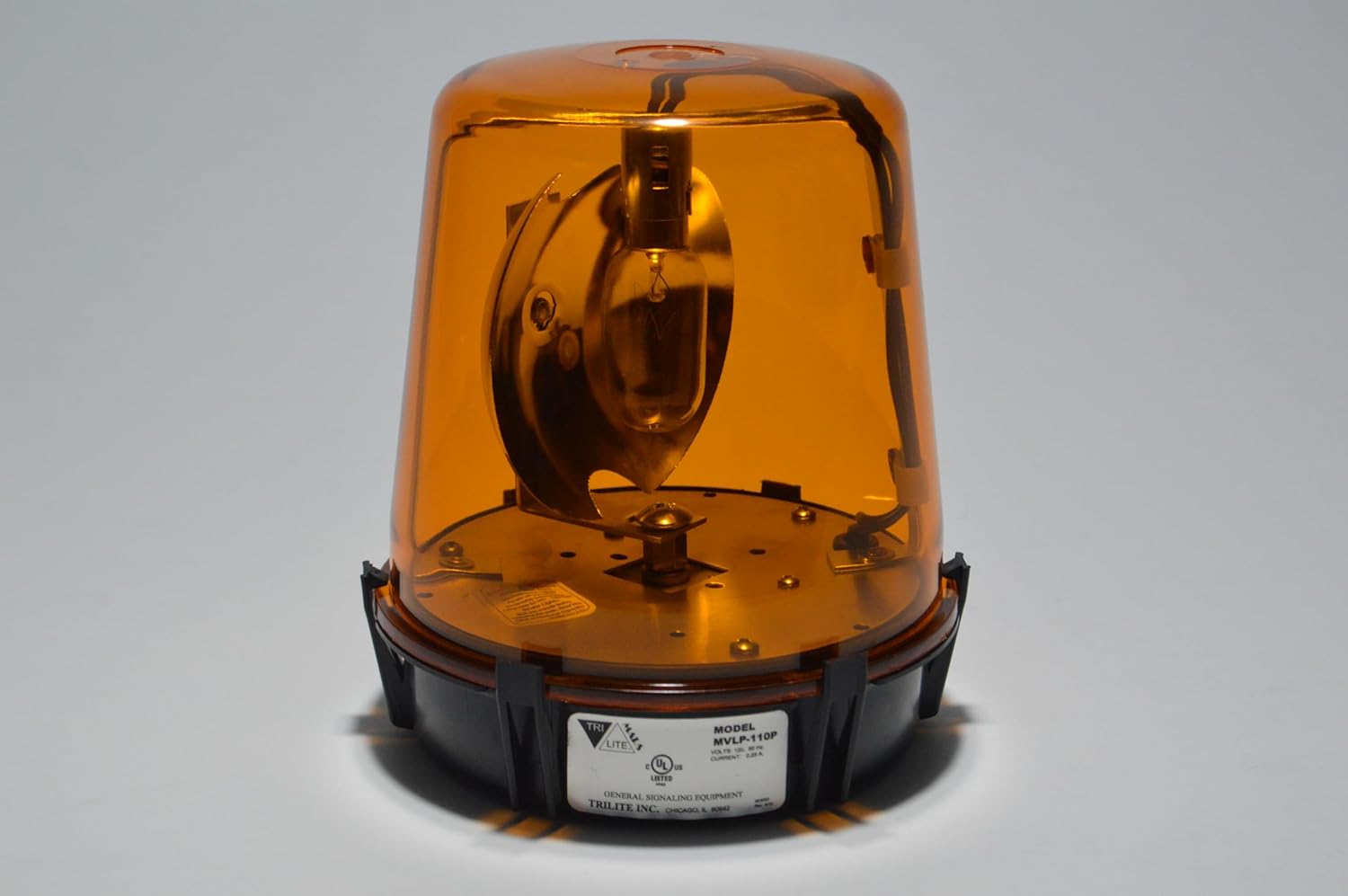 TriLite MVLP 12 Volt Rotating Warning Beacon Lights - Magnetic or Permanent Mount - Industrial Warning Beacons - Amber, Blue, Clear, Green, Red