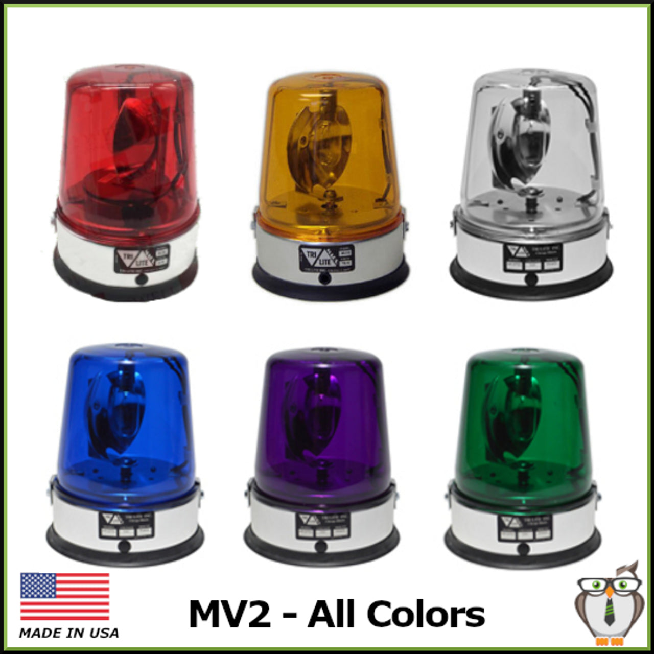 TriLite MV2 AC/DC Rotating Beacon Light
