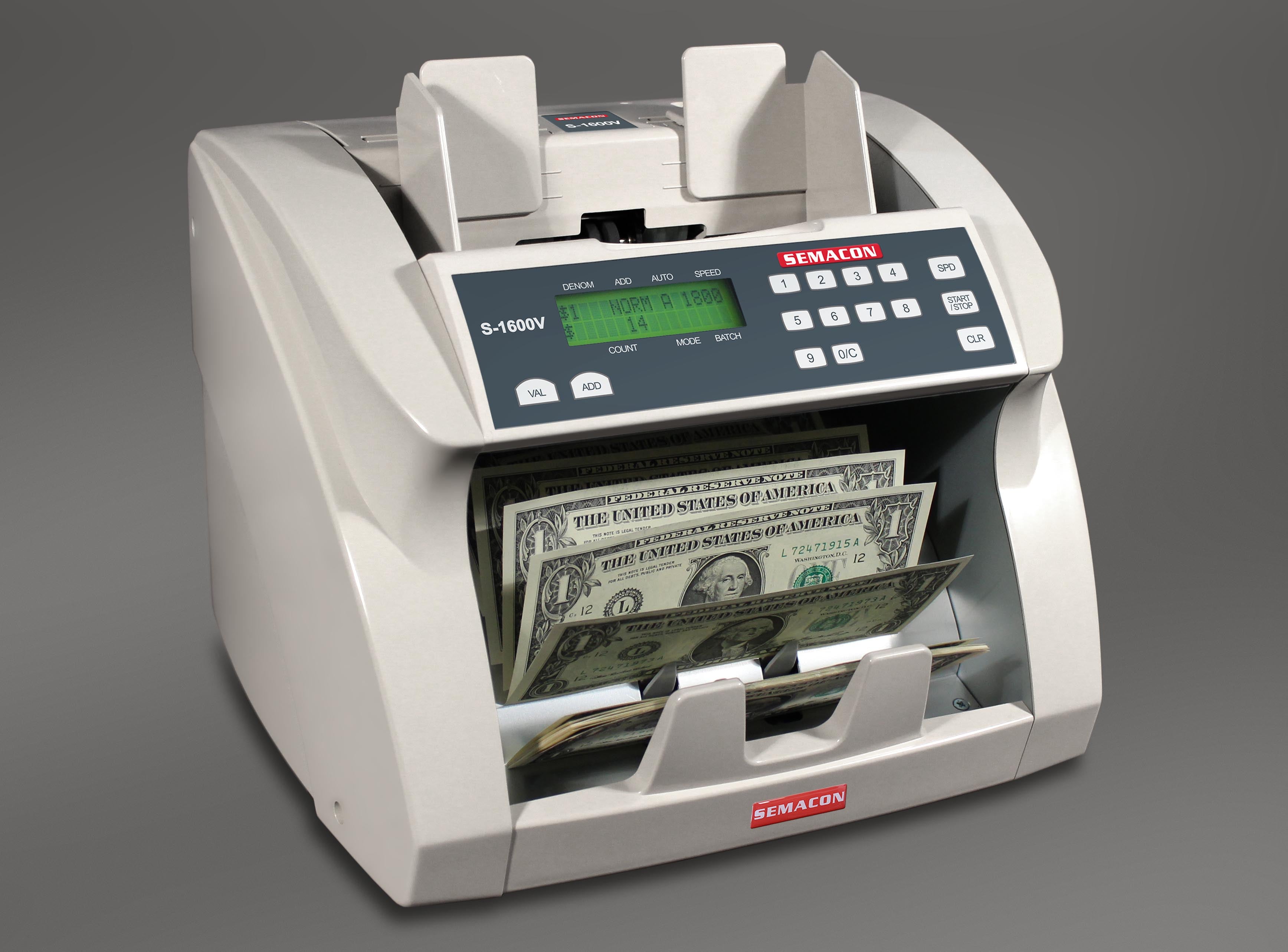 Semacon - S-1600V (US) Currency Value Counter with Memory (S1600V) – Premium Bank-Grade Cash Value Totaling