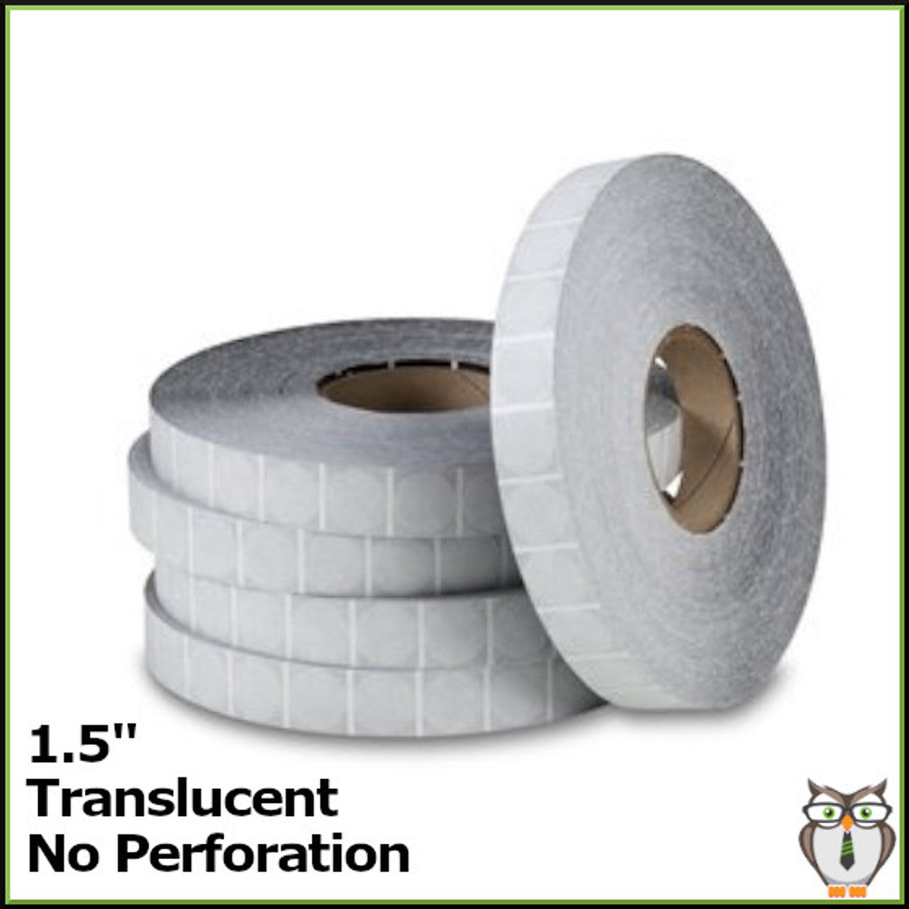 Staplex ® Tabster Translucent 1.5" Non-perforated Tabs (12,500-5 Rolls of 2,500)