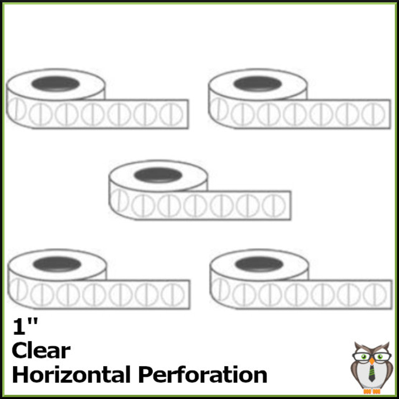 Staplex ® Tabster Tabs-1" Clear Horizontal Perforation (25,000-5 Rolls of 5,000)