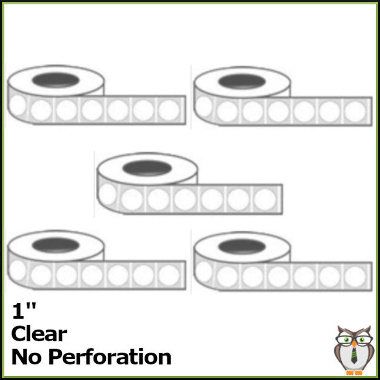 Staplex ® Tabster Clear 1" Non-Perforated Tabs (25,000-5 Rolls of 5,000)