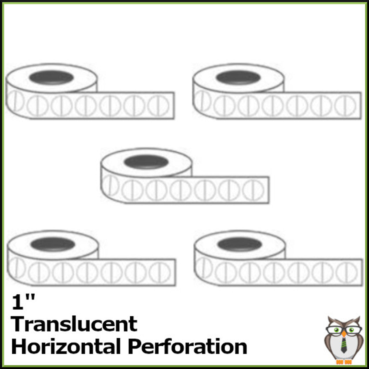 Staplex ® Tabster Translucent 1" Tabs-Horizontal Perforation (25,000-5 Rolls of 5,000)