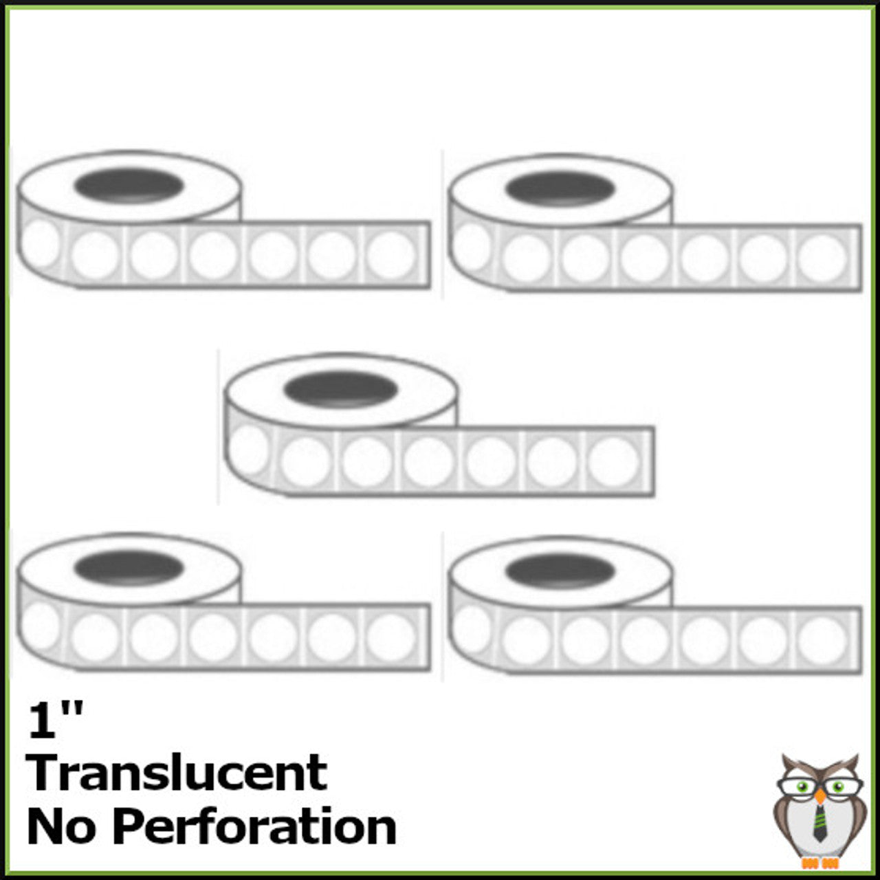 Staplex ® Tabster Translucent 1" Non-Perforated Tabs (25,000-5 Rolls of 5,000) TB-1TN