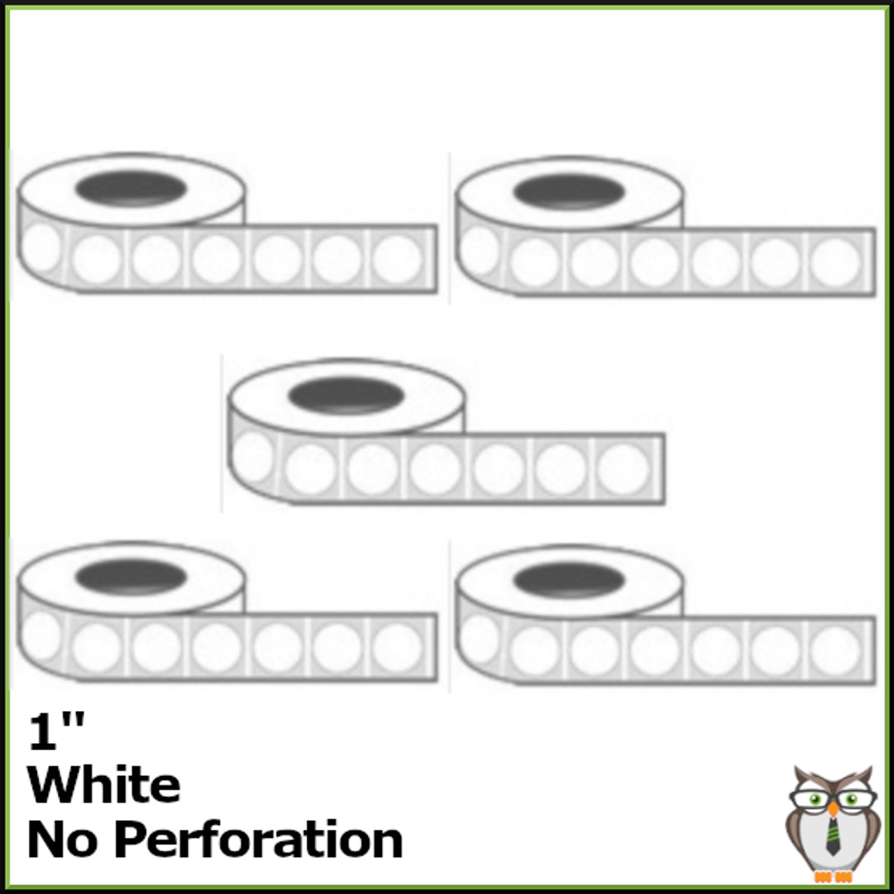 Staplex ® Tabster White 1" Non-Perfer Tabs (25,000-5 Rolls of 5,000)